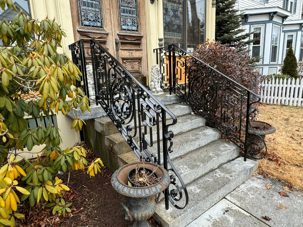 Commercial metal railing maintenance by Irias Iron Works in Massachusetts